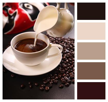 Milk Coffee Coffee Beans Image